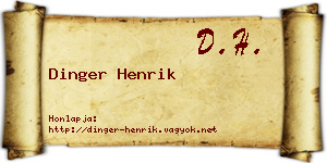 Dinger Henrik névjegykártya